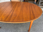 REFINISHED Danish Mid Century Modern Teak Table Oval w 1 Leaf 70