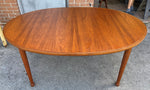 REFINISHED Danish Mid Century Modern Teak Table Oval w 1 Leaf 70