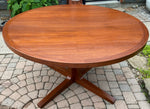 REFINISHED Danish Mid Century Modern Teak Dining Table w 2 Leaves by Dyrlund 50.5