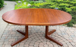 REFINISHED Danish Mid Century Modern Teak Dining Table w 2 Leaves by Dyrlund 50.5
