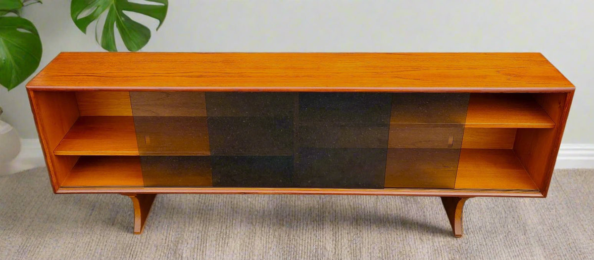 REFINISHED Danish Mid Century Modern Teak Console by Axel Christensen for ACO Møbler 71