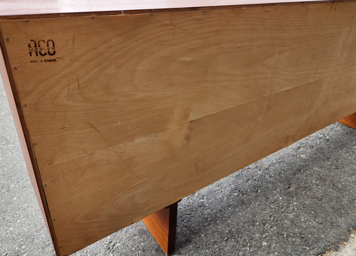 REFINISHED Danish Mid Century Modern Teak Console by Axel Christensen for ACO Møbler 71