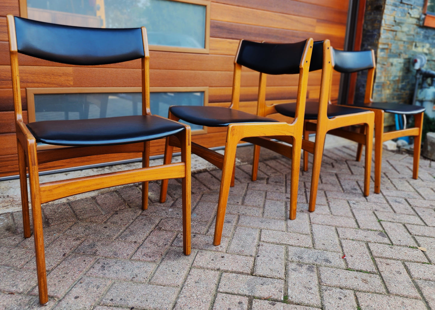 Danish Mid Century Modern Teak Table & 4 Teak Chairs by Erik Buch