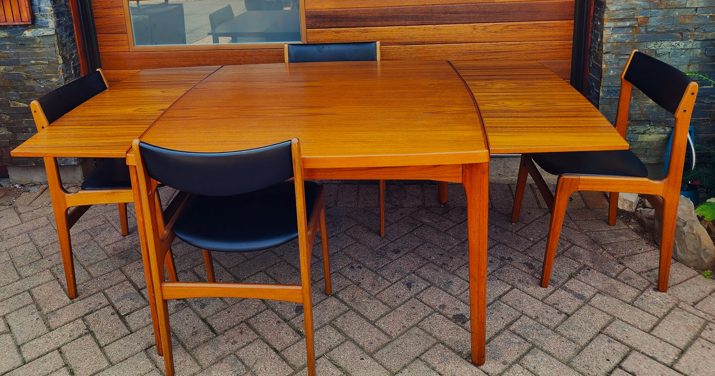 Danish Mid Century Modern Teak Table & 4 Teak Chairs by Erik Buch