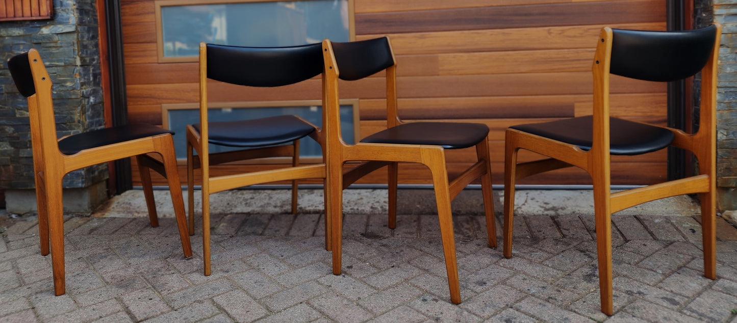 Danish Mid Century Modern Teak Table & 4 Teak Chairs by Erik Buch