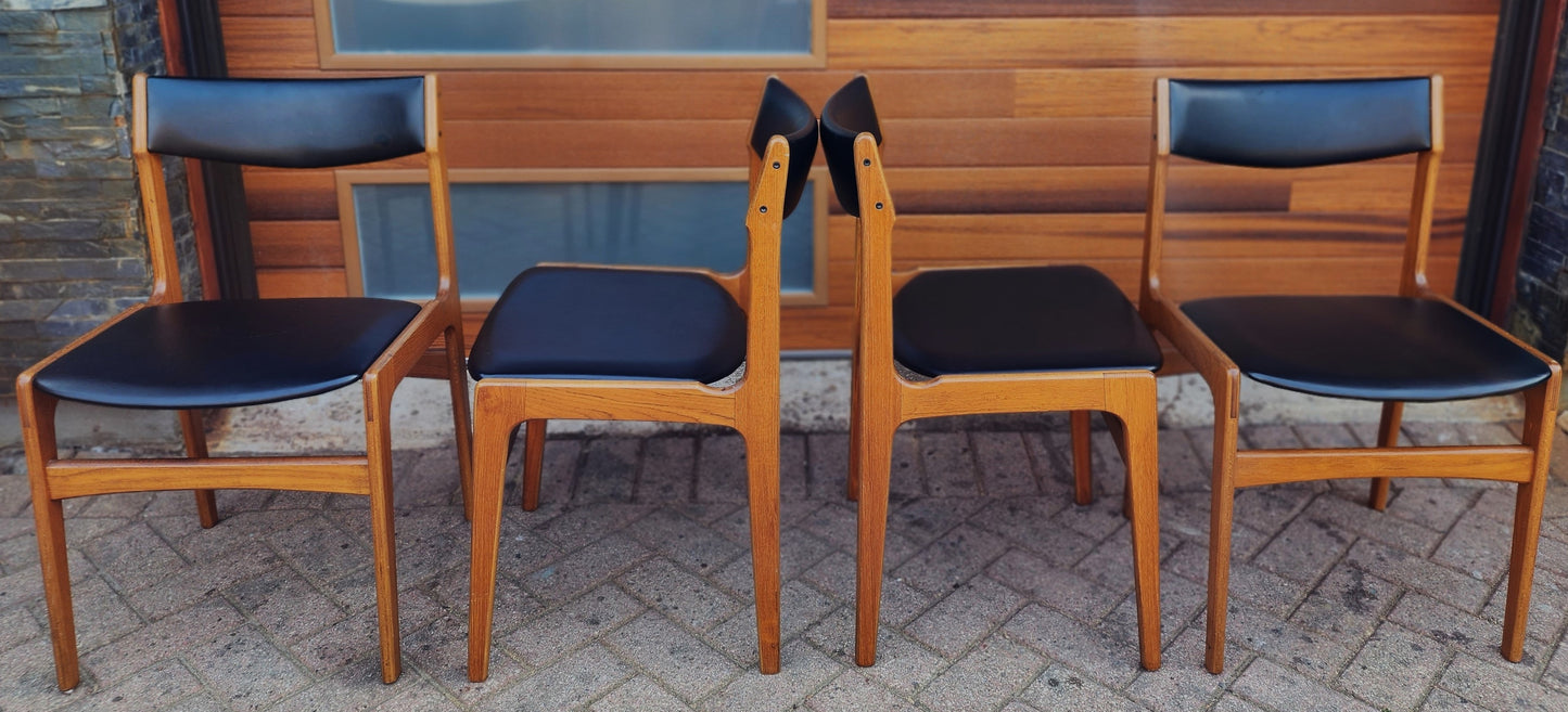 Danish Mid Century Modern Teak Table & 4 Teak Chairs by Erik Buch