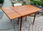 REFINISHED Danish Mid Century Modern Teak Table Draw Leaf, 33