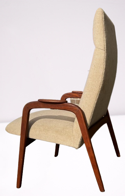 Choose Fabric***REFINISHED Danish Mid Century Modern Teak Lounge Chair will get NEW upholstery