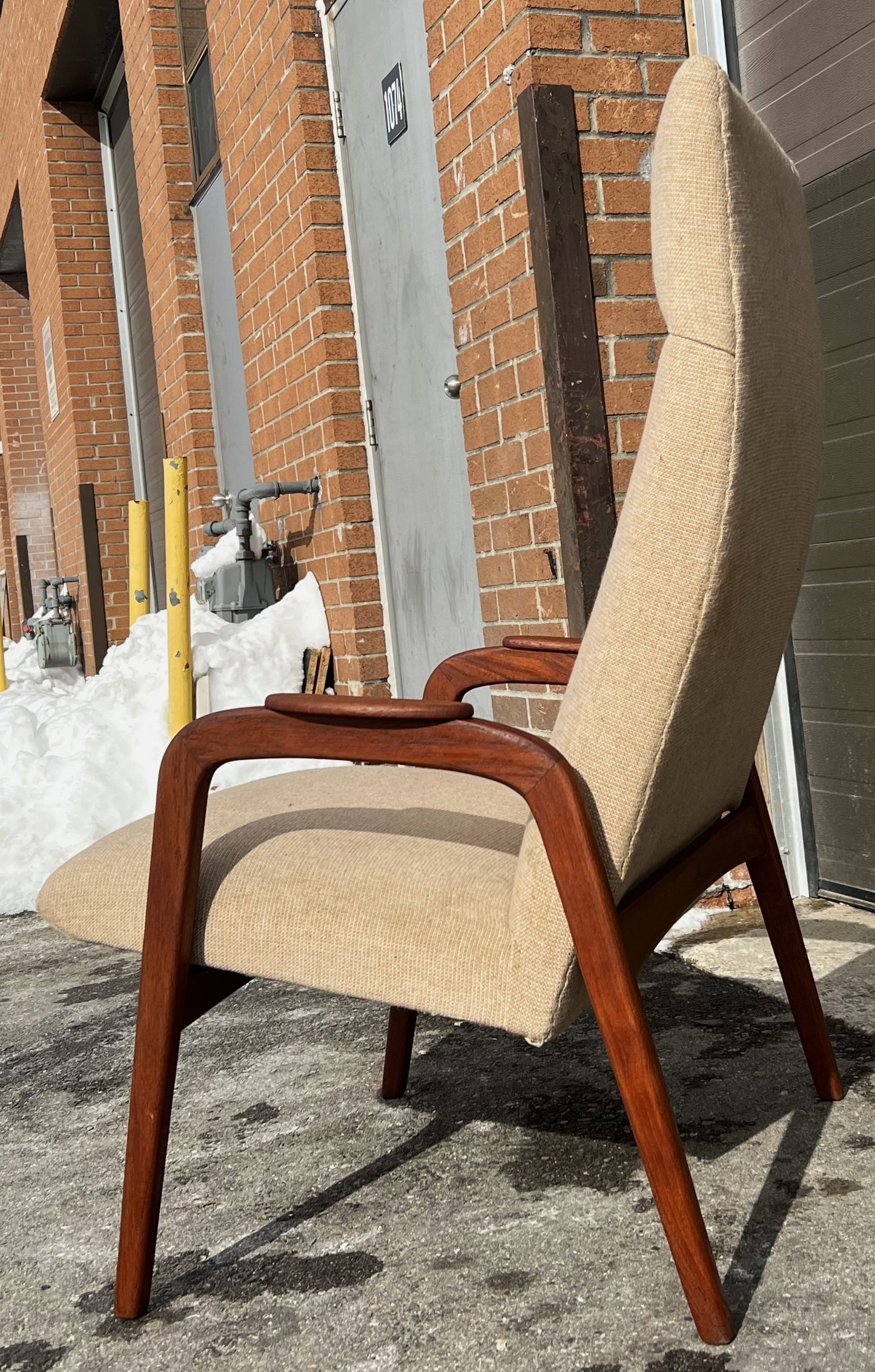 Choose Fabric***REFINISHED Danish Mid Century Modern Teak Lounge Chair will get NEW upholstery