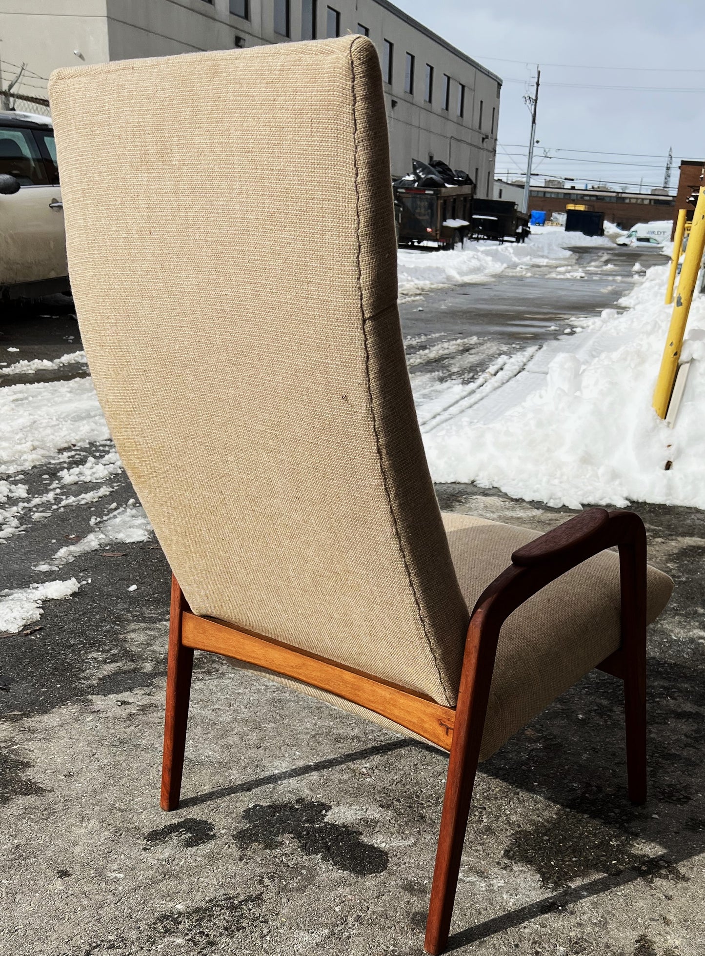 Choose Fabric***REFINISHED Danish Mid Century Modern Teak Lounge Chair will get NEW upholstery