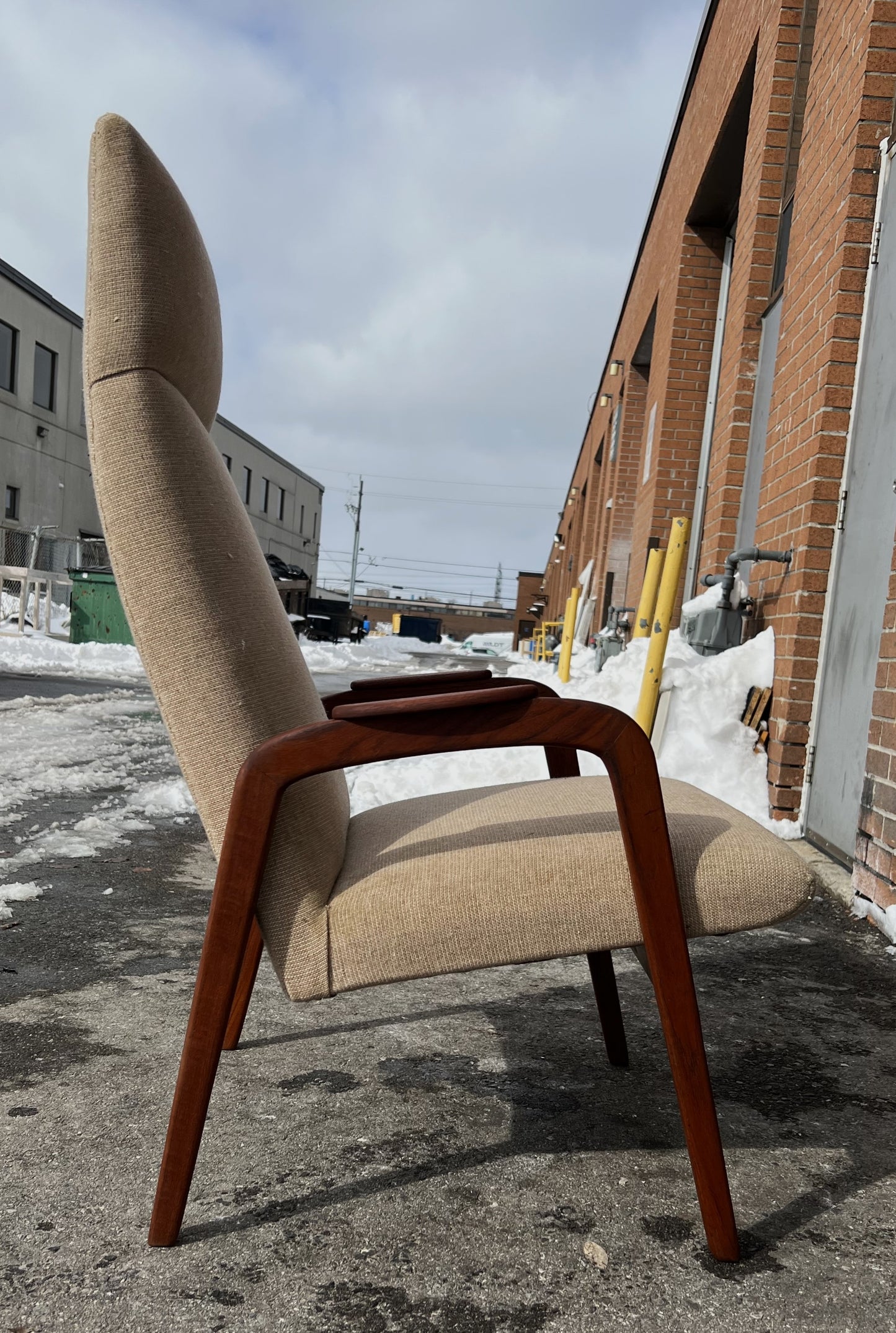 Choose Fabric***REFINISHED Danish Mid Century Modern Teak Lounge Chair will get NEW upholstery