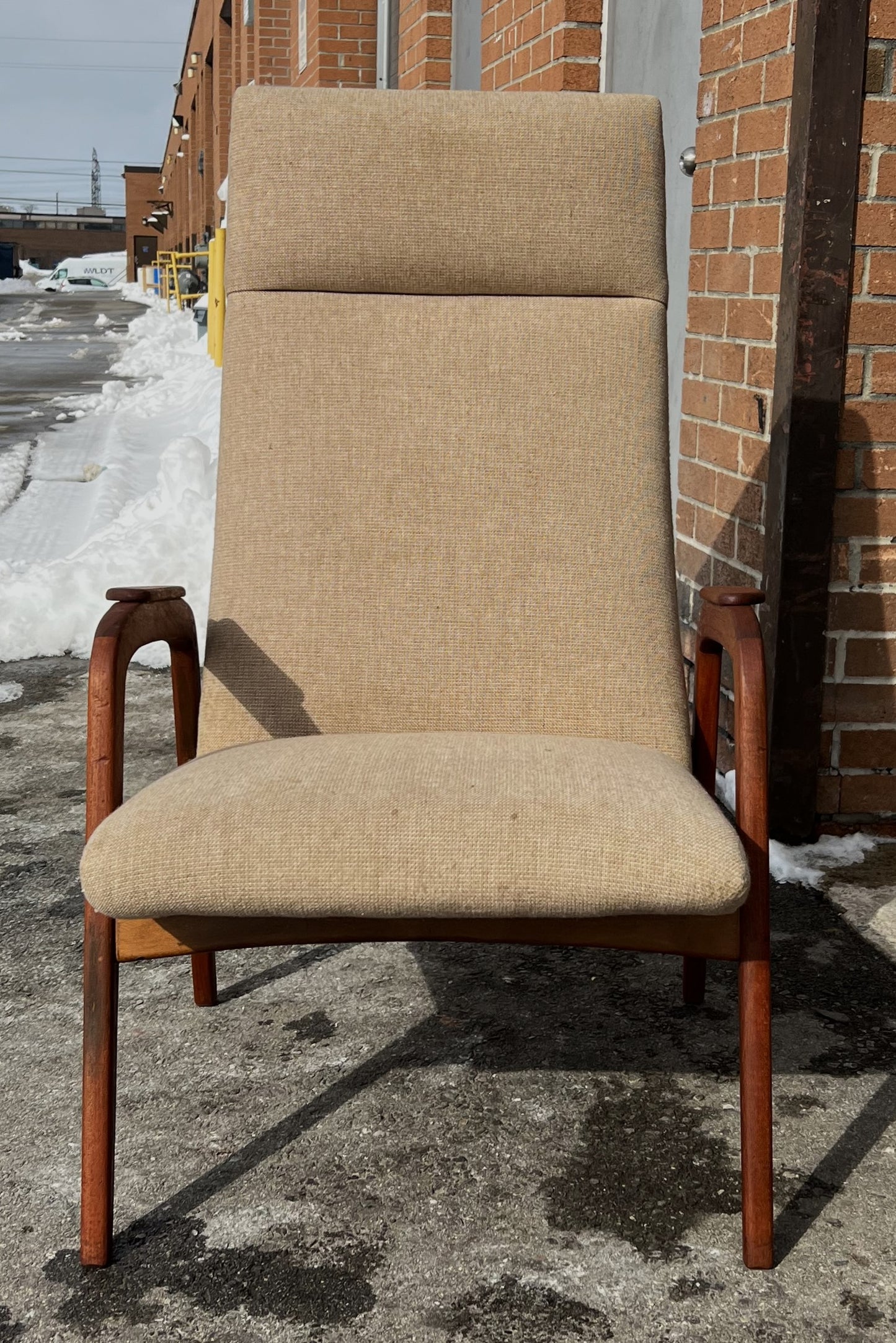 Choose Fabric***REFINISHED Danish Mid Century Modern Teak Lounge Chair will get NEW upholstery