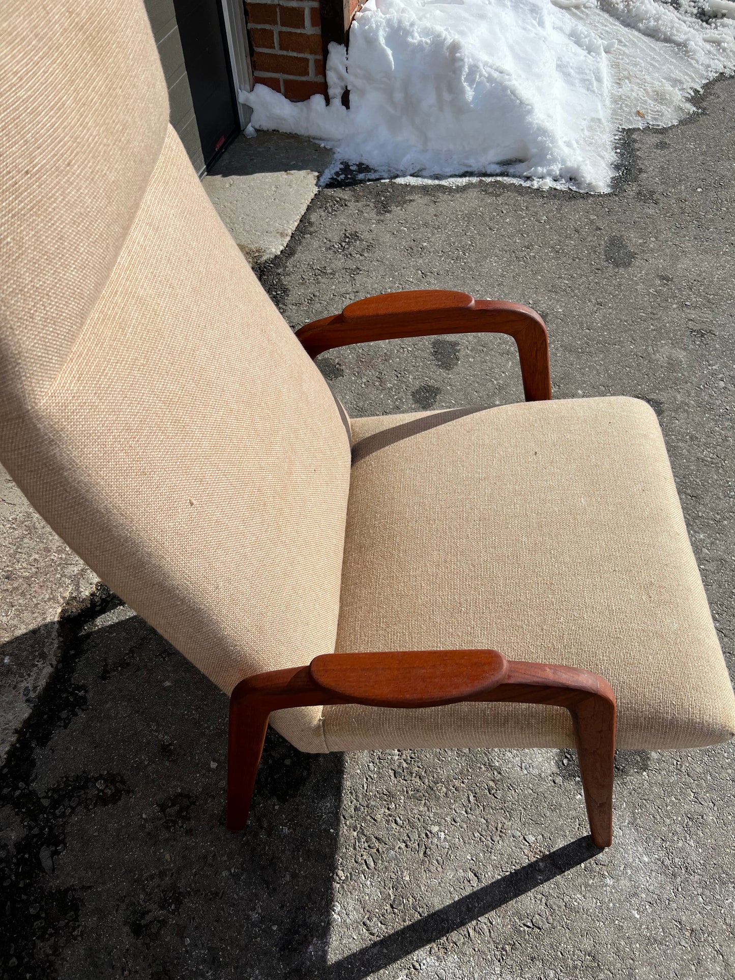 Choose Fabric***REFINISHED Danish Mid Century Modern Teak Lounge Chair will get NEW upholstery