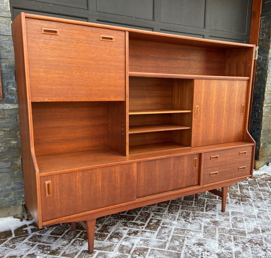 RESTORED MCM Teak Highboard 6 ft by Elliotts of Newbury, PERFECT, Narrow