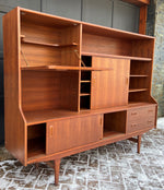 RESTORED MCM Teak Highboard 6 ft by Elliotts of Newbury, PERFECT, Narrow 9