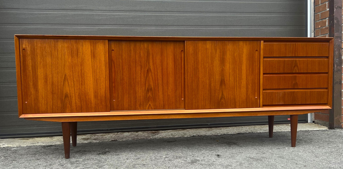 REFINISHED Danish Mid Century Modern Teak Sideboard 78