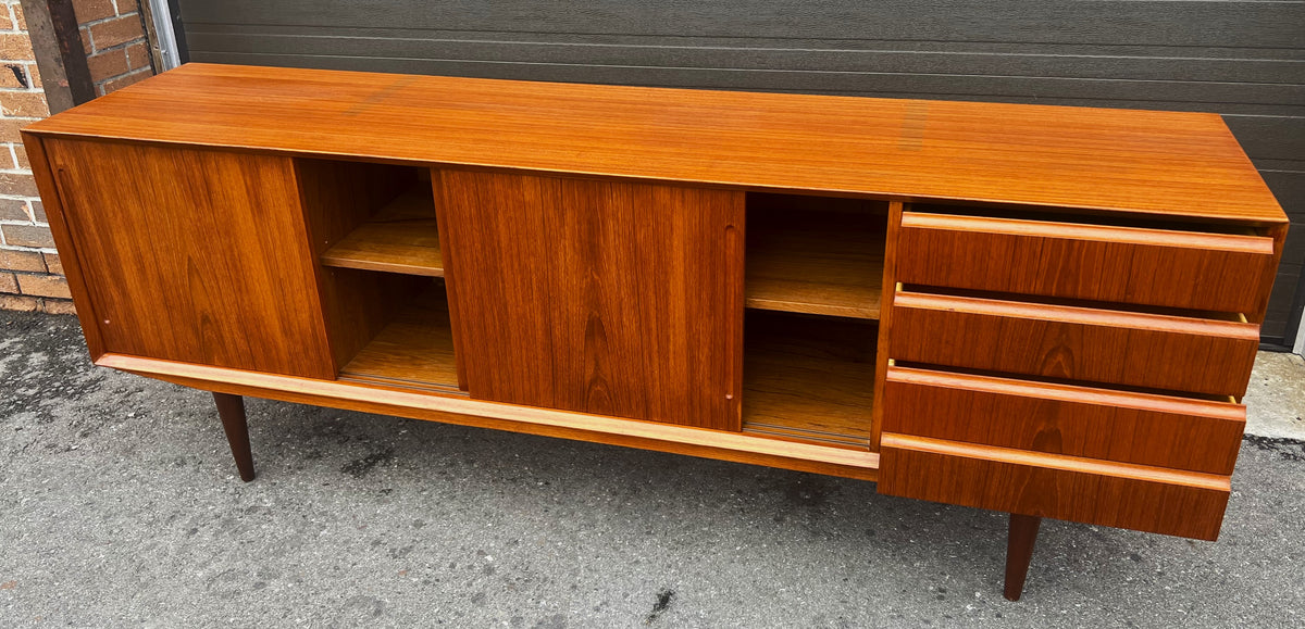 REFINISHED Danish Mid Century Modern Teak Sideboard 78
