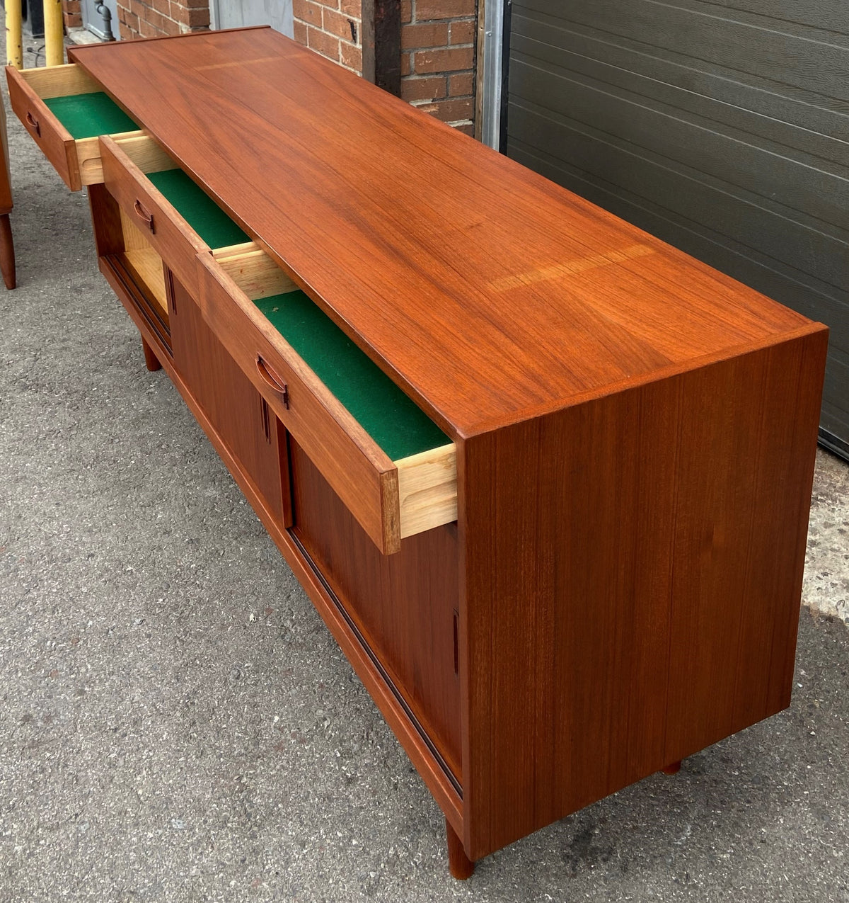REFINISHED Danish Mid Century Modern Teak Sideboard Buffet 72