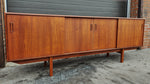 REFINISHED Danish Mid Century Modern Teak Sideboard Media TV Console 7 ft 2