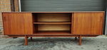 REFINISHED Danish Mid Century Modern Teak Sideboard Media TV Console 7 ft 5