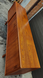 REFINISHED Danish Mid Century Modern Teak Sideboard Media TV Console 7 ft 6