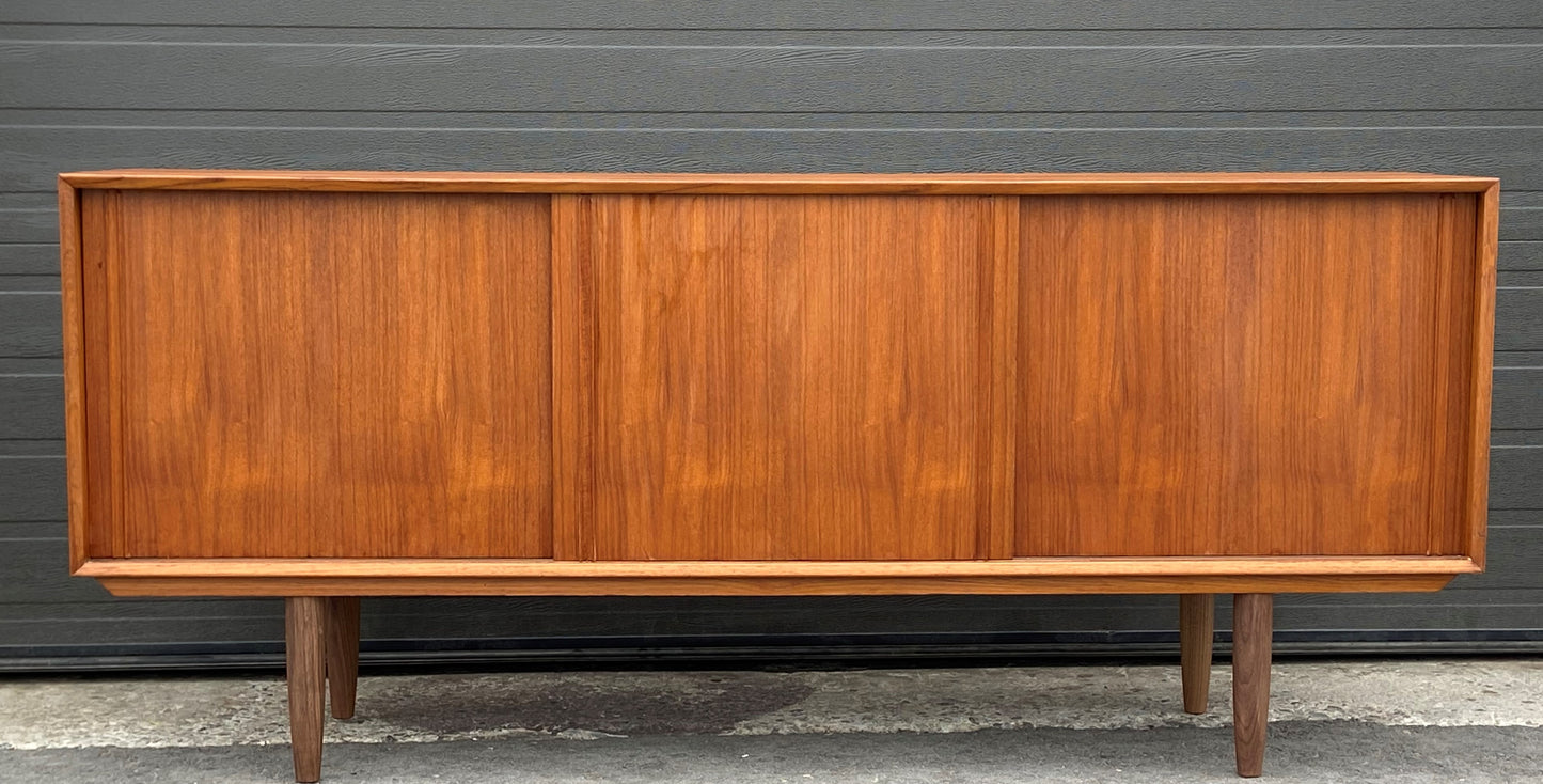 REFINISHED Danish MCM Teak Sideboard Credenza 68.5", Narrow