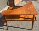 REFINISHED Danish MCM Teak Corner Two-Tier Table by Brande Mobelfabrik 10