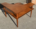 REFINISHED Danish MCM Teak Corner Two-Tier Table by Brande Mobelfabrik 11