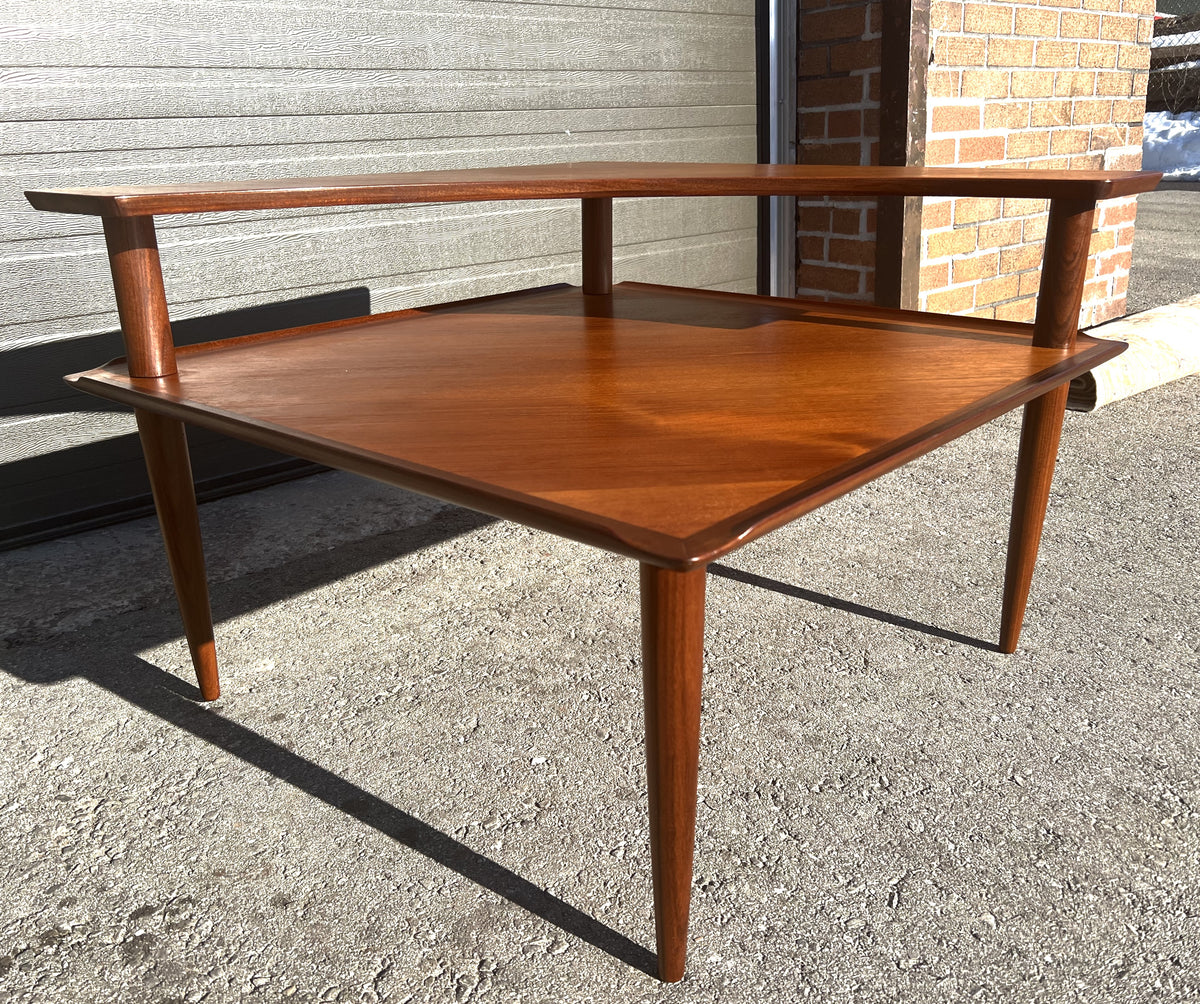 REFINISHED Danish MCM Teak Corner Two-Tier Table by Brande Mobelfabrik