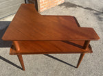 REFINISHED Danish MCM Teak Corner Two-Tier Table by Brande Mobelfabrik 9