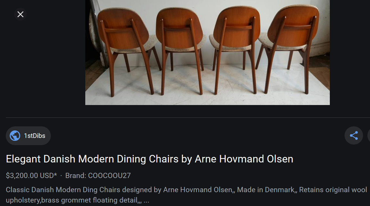 6 REFINISHED Danish MCM Teak Shield Back Chairs by Arne Hovmand-Olsen