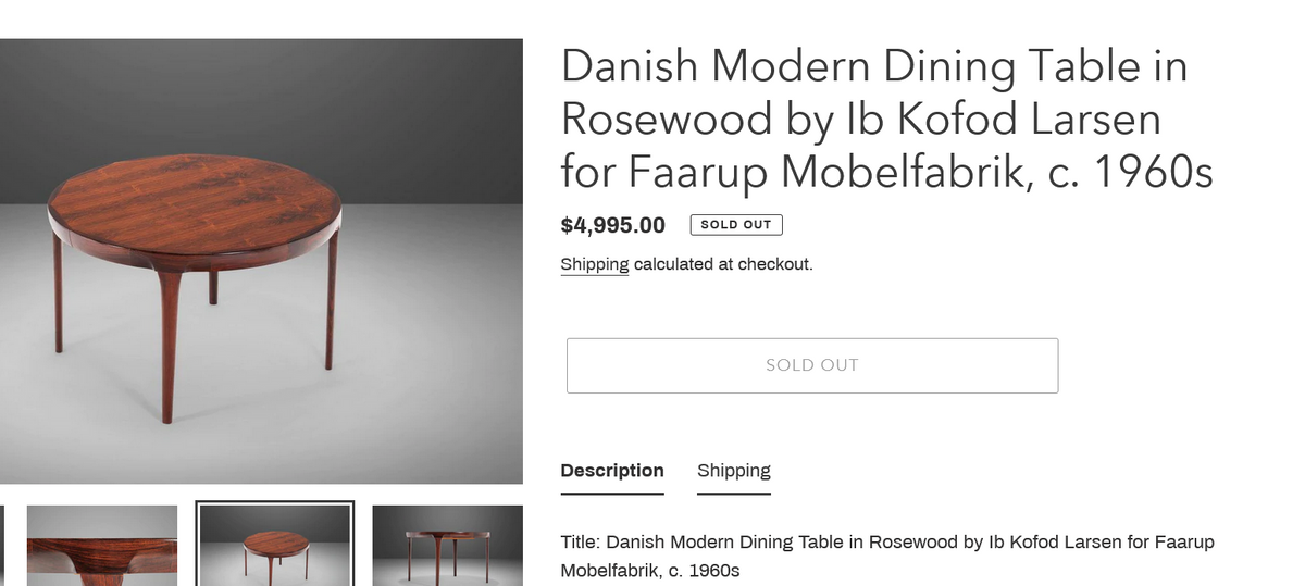 REFINISHED Danish MCM Rosewood Table by Ib Kofod-Larsen for Faarup, 47