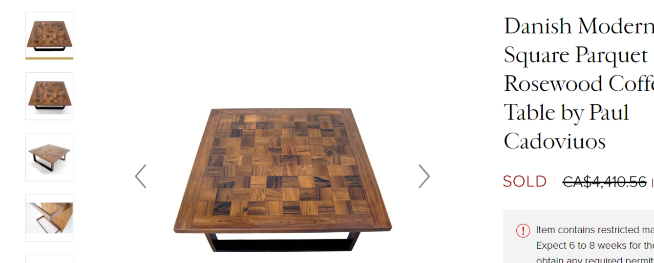 REFINISHED Mid Century Modern Rosewood Coffee Table by A. Vodder for France & Son