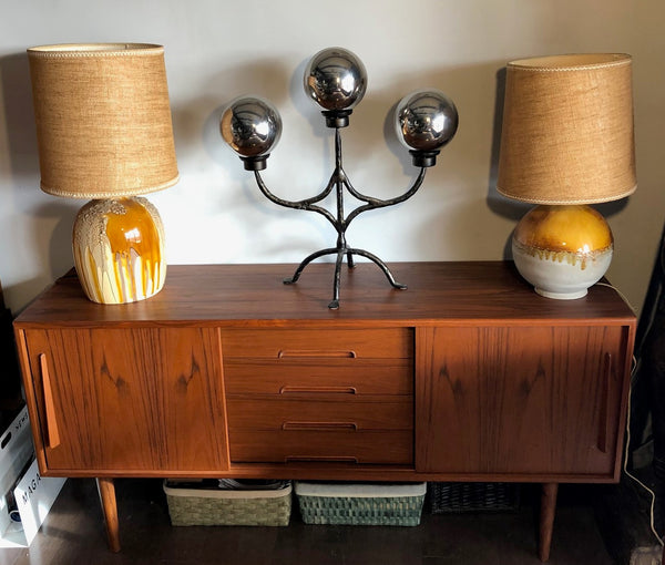 Restored Danish MCM Teak Credenza Console 63" perfect - Mid Century Modern Toronto