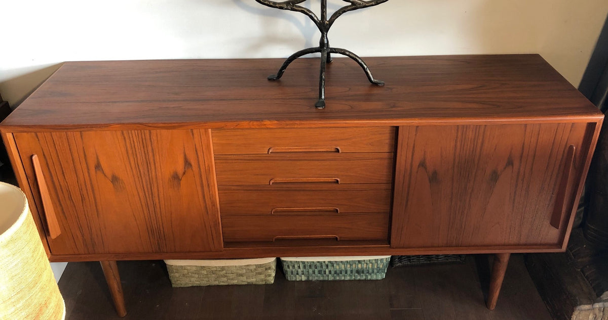 Restored Danish MCM Teak Credenza Console 63