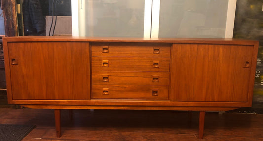 REFINISHED Danish MCM  Teak Sideboard Media TV Console 6ft narrow, perfect - Mid Century Modern Toronto
