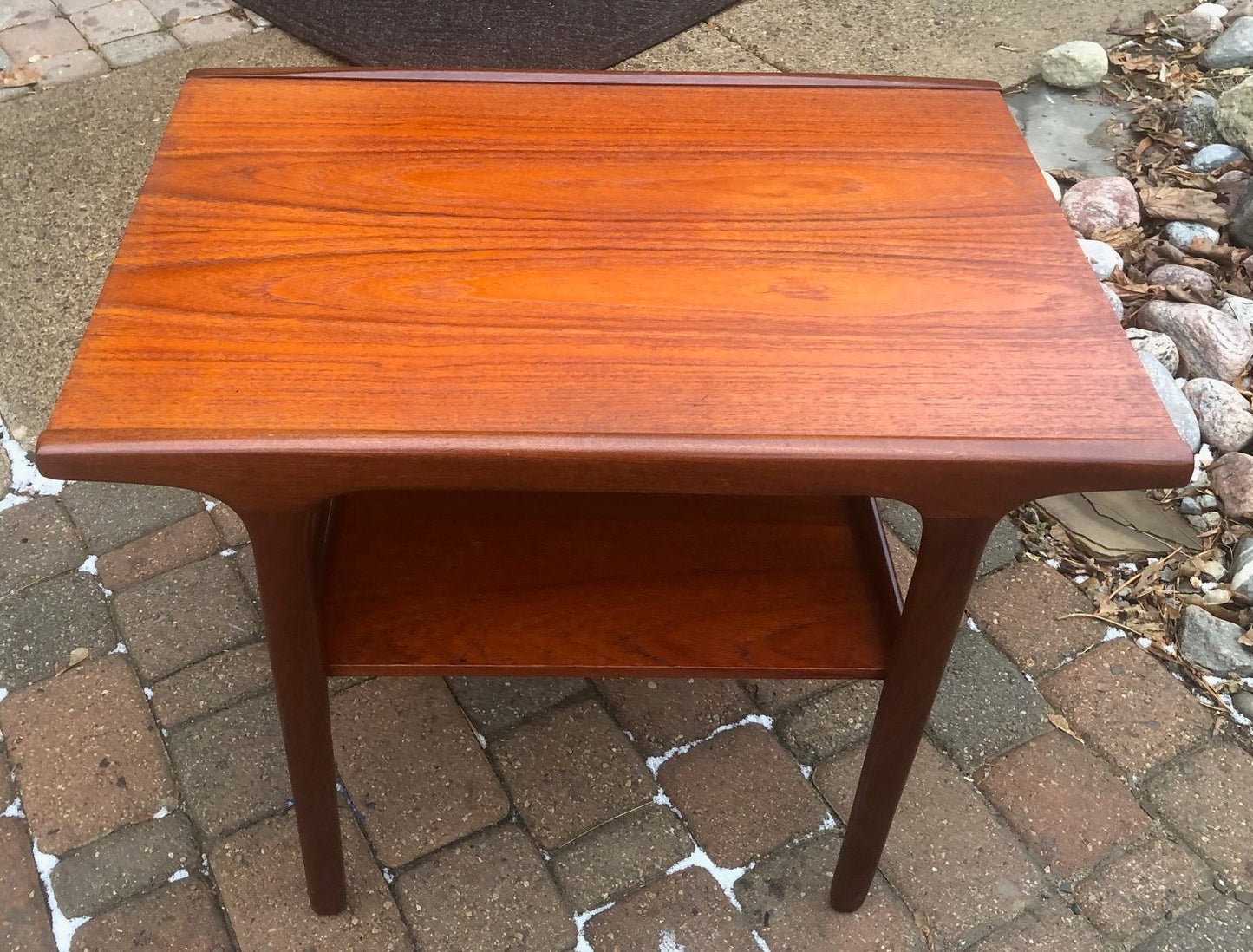 REFINISHED Danish Mid Century Modern Teak Coffee Table & Side Table with shelves, perfect - Mid Century Modern Toronto