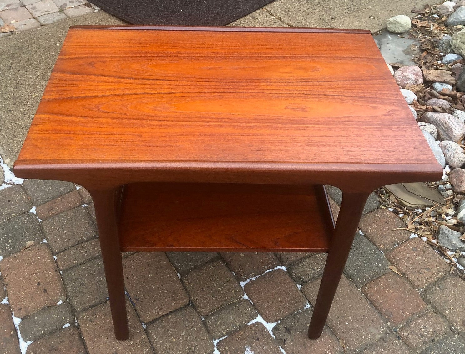 REFINISHED Danish Mid Century Modern Teak Coffee Table & Side Table with shelves, perfect - Mid Century Modern Toronto