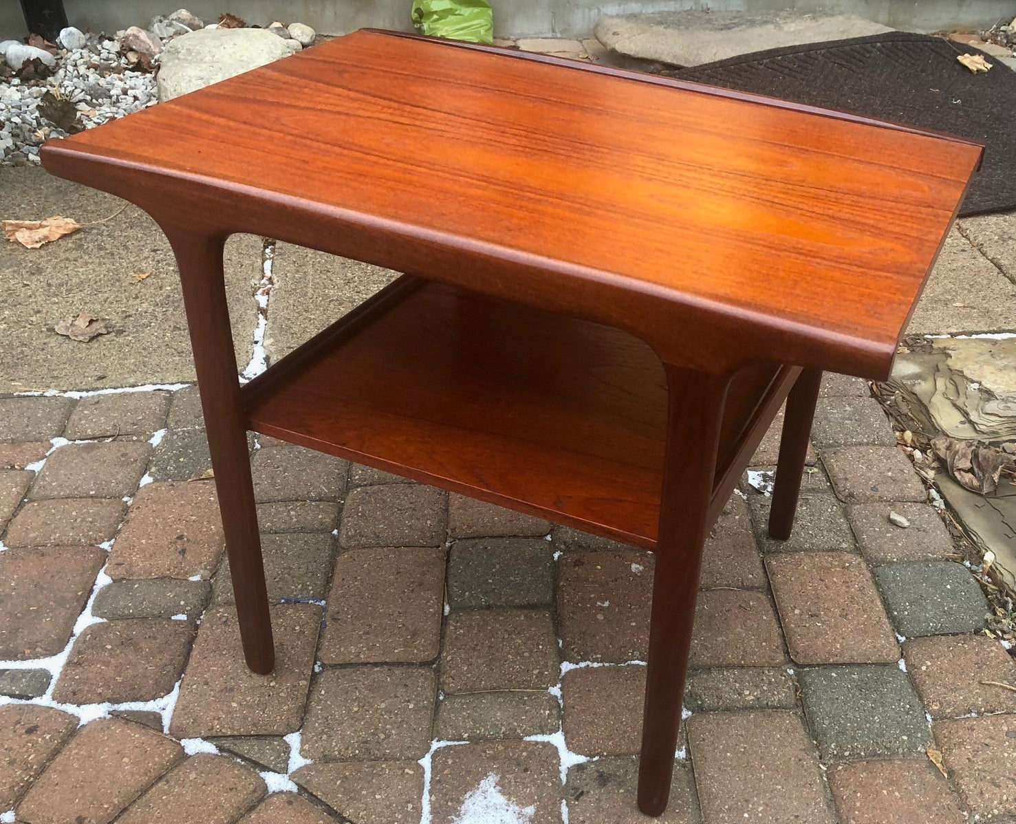REFINISHED Danish Mid Century Modern Teak Coffee Table & Side Table with shelves, perfect - Mid Century Modern Toronto