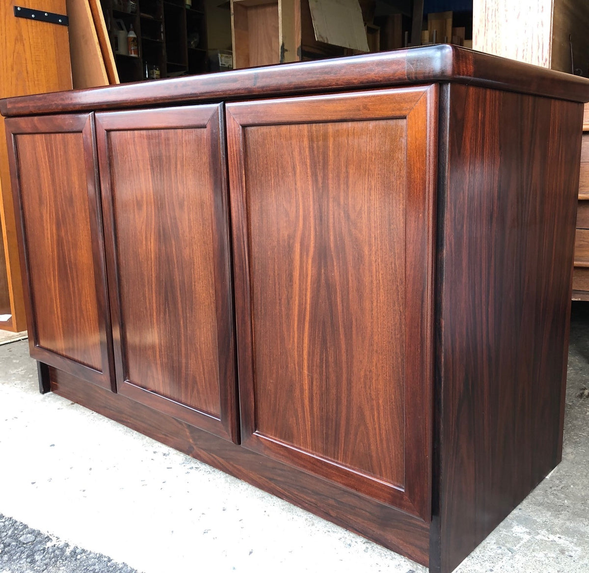 Danish Modern Rosewood Buffet or TV Media Console by Christian Linneberg 50