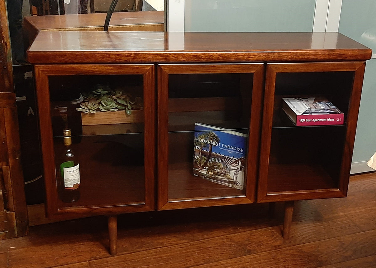 RESTORED Danish Modern Rosewood Bookcase Display 50