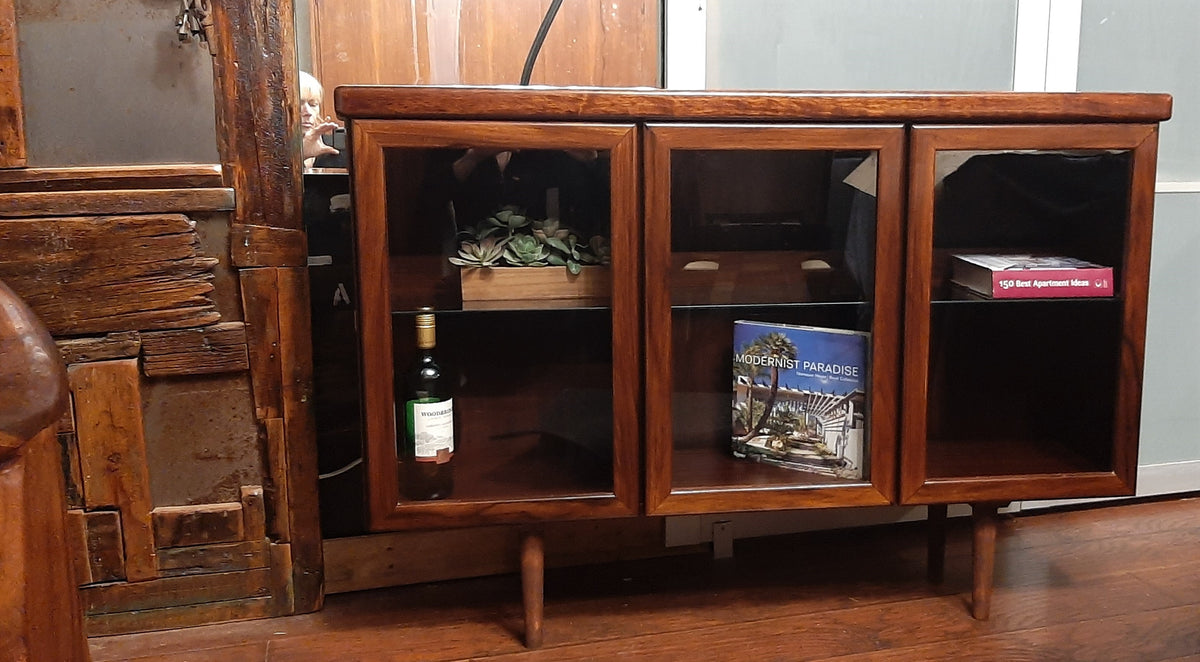 RESTORED Danish Modern Rosewood Bookcase Display 50