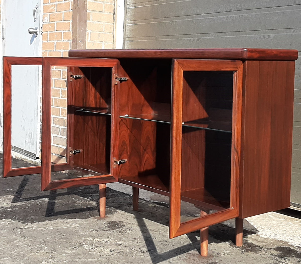 RESTORED Danish Modern Rosewood Bookcase Display 50