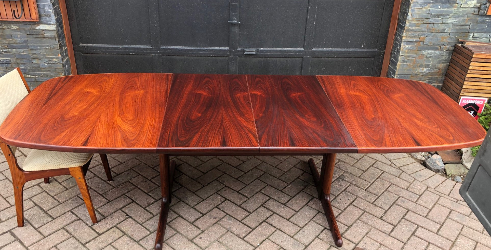 REFINISHED Large Danish MCM Rosewood Table 2 Leaves 65-108.5" PERFECT, treated for durability - Mid Century Modern Toronto