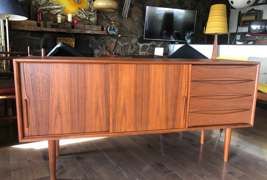 ON HOLD for Steve L.--Danish MCM Teak Sideboard TV Console 63" - Mid Century Modern Toronto