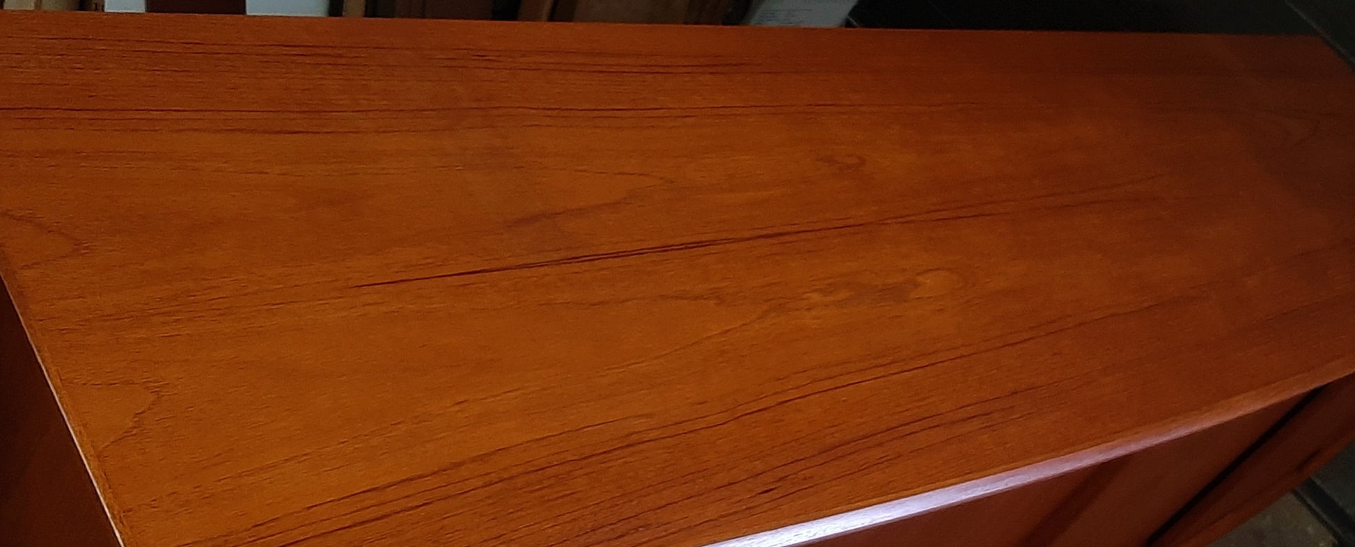 REFINISHED Danish MCM Teak Credenza Bow Front 4 sliding doors by H.P. Hansen, 79" - Mid Century Modern Toronto