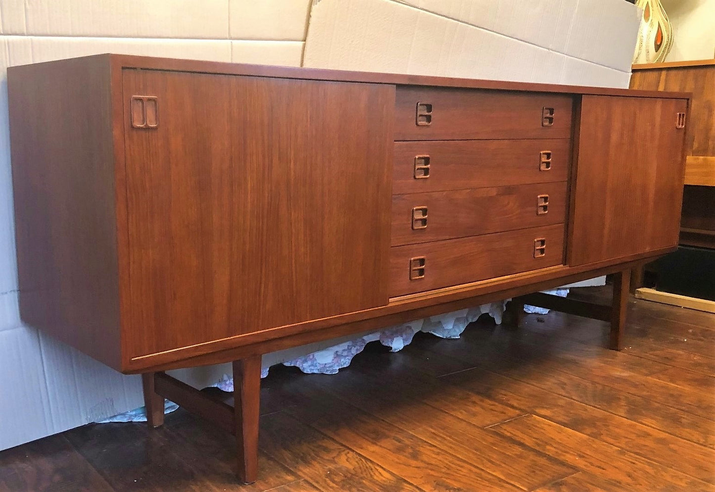 REFINISHED Danish MCM Teak Credenza Sideboard 77" - Mid Century Modern Toronto