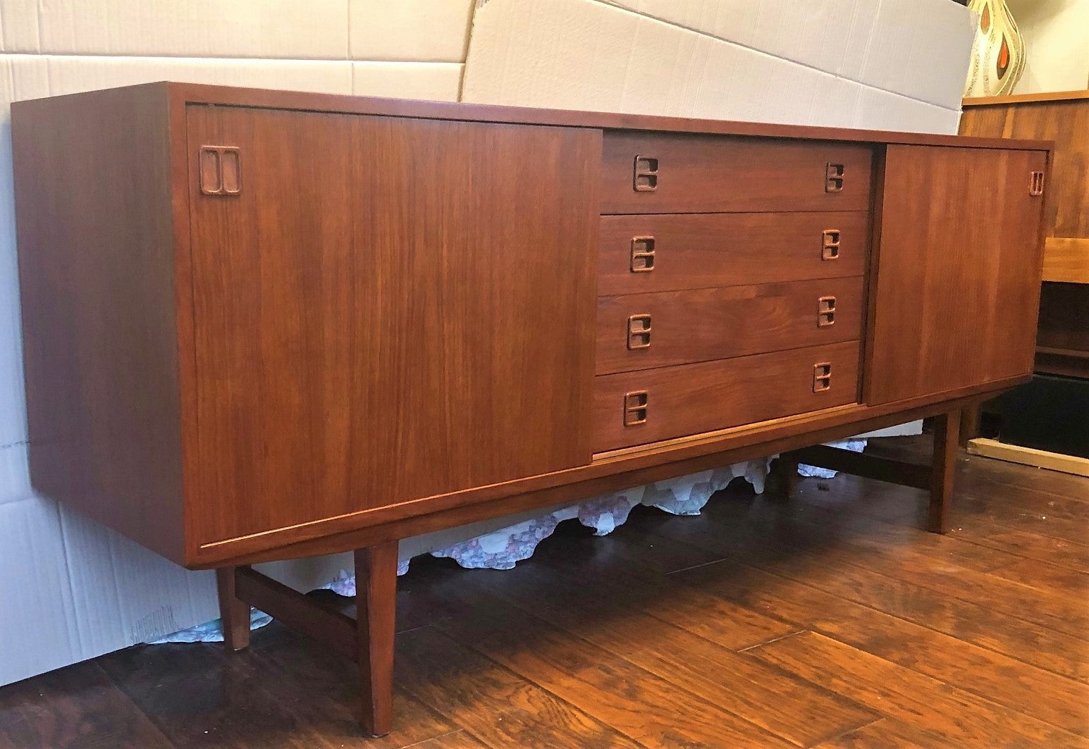 REFINISHED Danish MCM Teak Credenza Sideboard 77" - Mid Century Modern Toronto