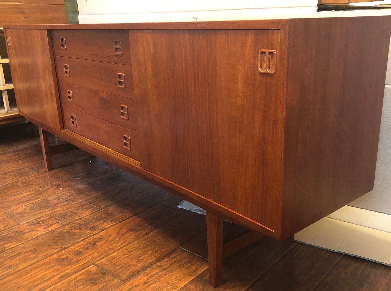 REFINISHED Danish MCM Teak Credenza Sideboard 77" - Mid Century Modern Toronto