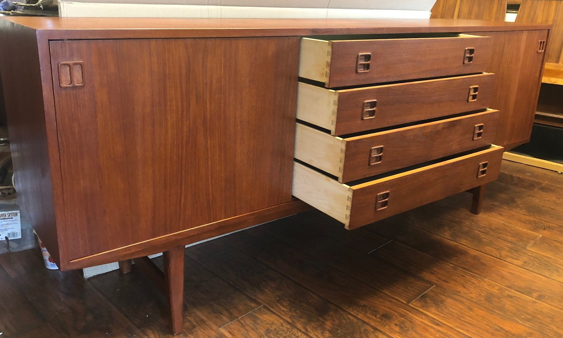 REFINISHED Danish MCM Teak Credenza Sideboard 77" - Mid Century Modern Toronto